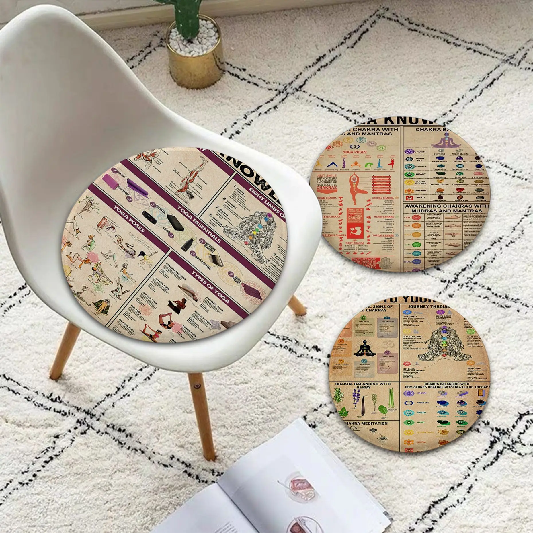 

Yoga Chakra Awakening Simplicity Multi-Color Meditation Cushion Stool Pad Dining Chair Seat Cushion Anti-Slip Chair Cushions