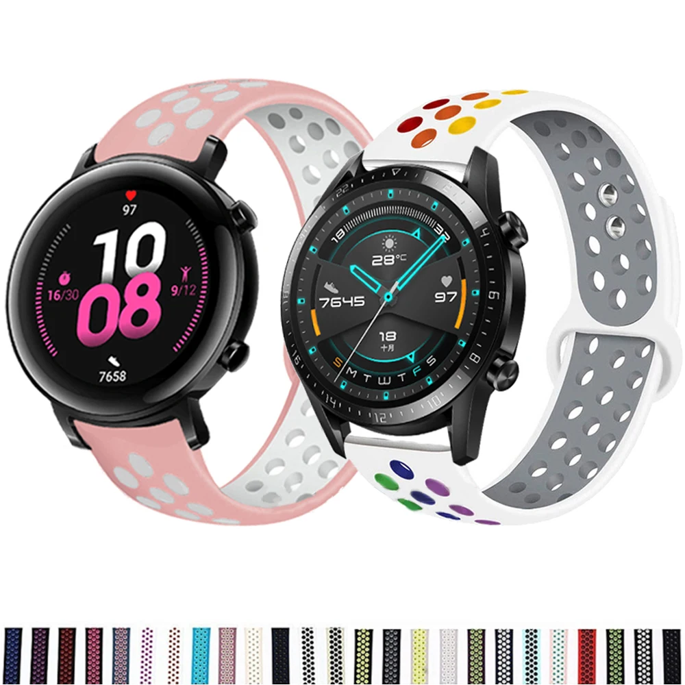 

20MM/22MM Silicone Strap For Huawei Watch GT 2 46MM/42MM Smart Watch Band Sport Replace Bracelet For Honor Magic/GS 3 Pro Correa