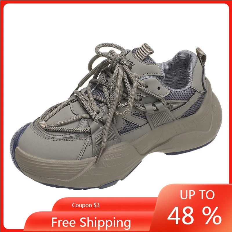 

ENMAYER2023Couple New Arrive Mesh Round Head Shoes Women Sneakers Platform Shoes Ladies Flats Fashion Spring Summer Casual Shoes