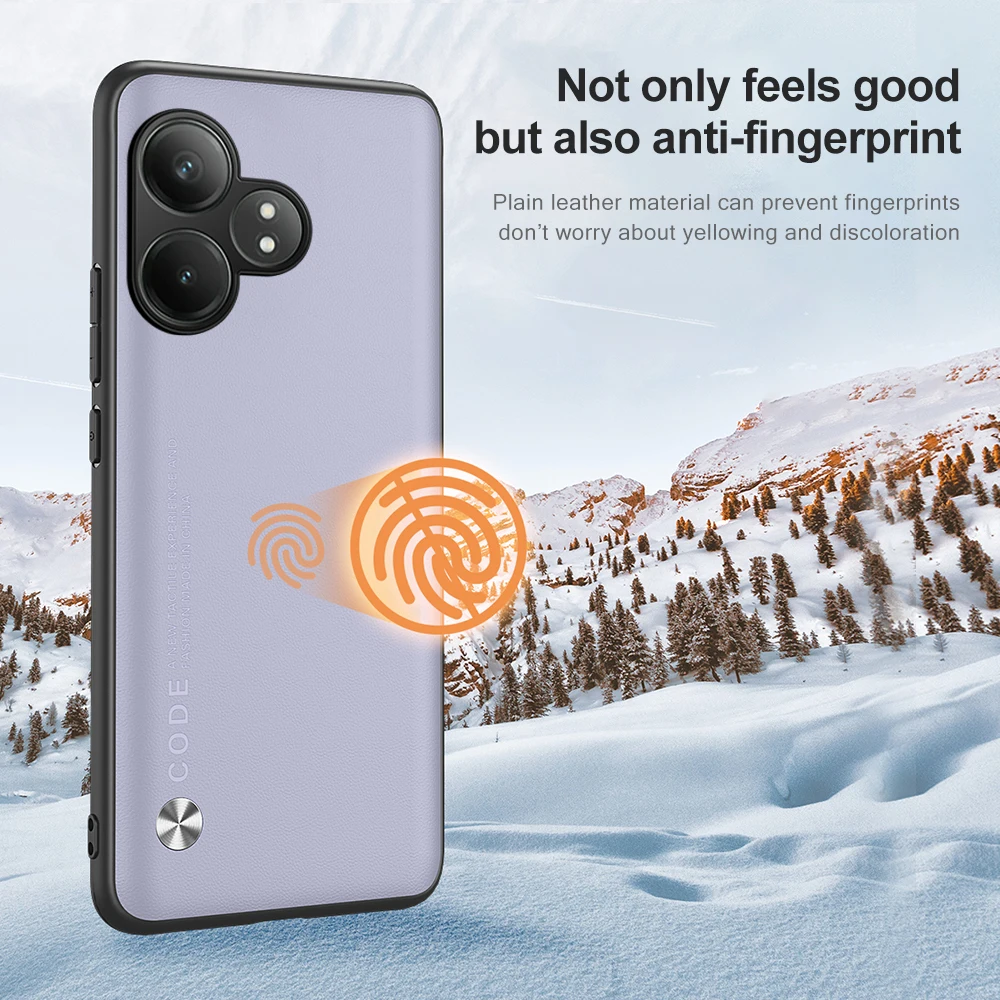 Гладкая кожаная искусственная кожа для Realme GT 6 T мягкая рамка из ТПУ защитные