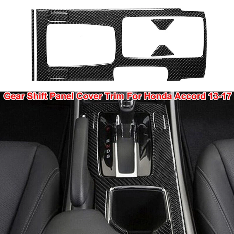 

6Pcs/Set Front Interior Gear Shift Cover Trim Panel Carbon Fiber Black Fit for Honda Accord 2013 2014 2015 2016 2017