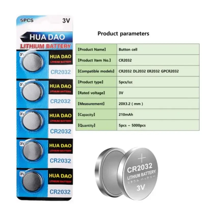 50/20/10PCS CR2032 3V Lithium Battery 210mAh For Watch Toy Calculator Car Key CR 2032 DL2032 ECR2032 Button Coin Cells