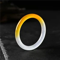 natural genuine yellow white jade round bracelet bangle hand carved fashion charm jewelry accessories amulet gifts for women men