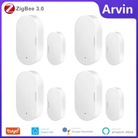 tuya door window sensor zigbee mini wireless connection detector smart home security work with alexa google home smart life