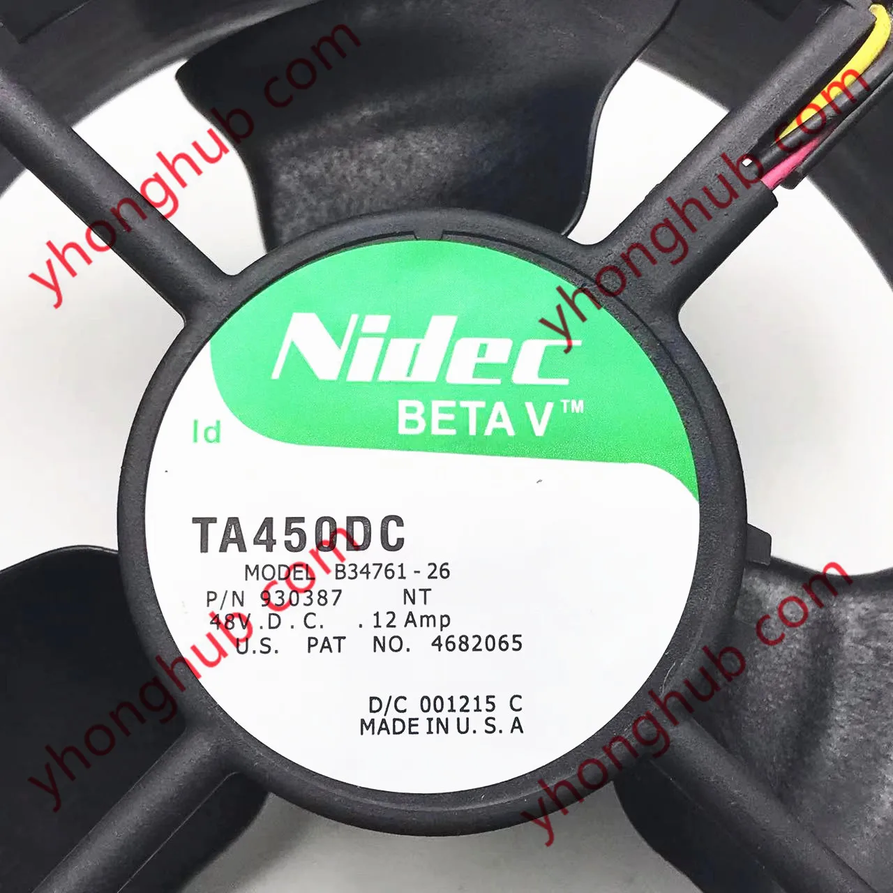 3-проводной Вентилятор охлаждения сервера Nidec B34761-26 DC 48V 0.12A 120x120x38 мм |