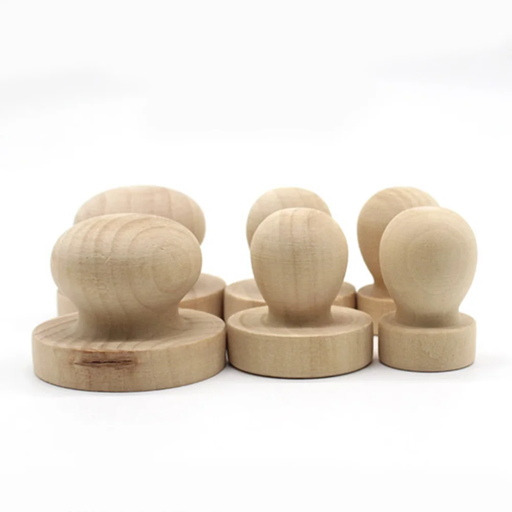 

Stamp Handle Wax Wood Wooden Seal Diy Stamps Knobs Crafts Drawer Handles Scrapbooking Unfinished Round Rubber Block Set Letter