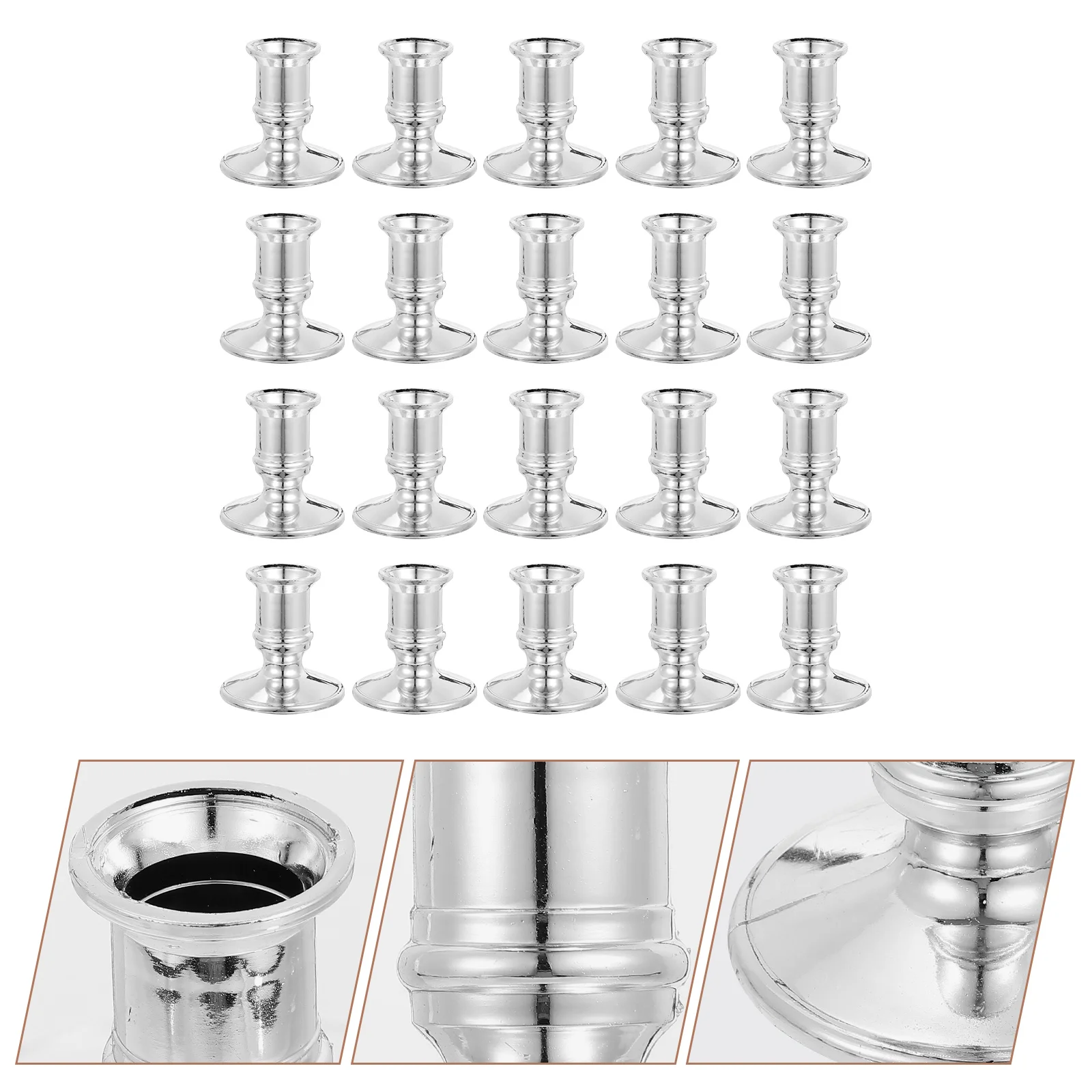 

20Pcs Bases Candlestick Stand Electronic Holder Stand Tall Holders Pillar Candelabra