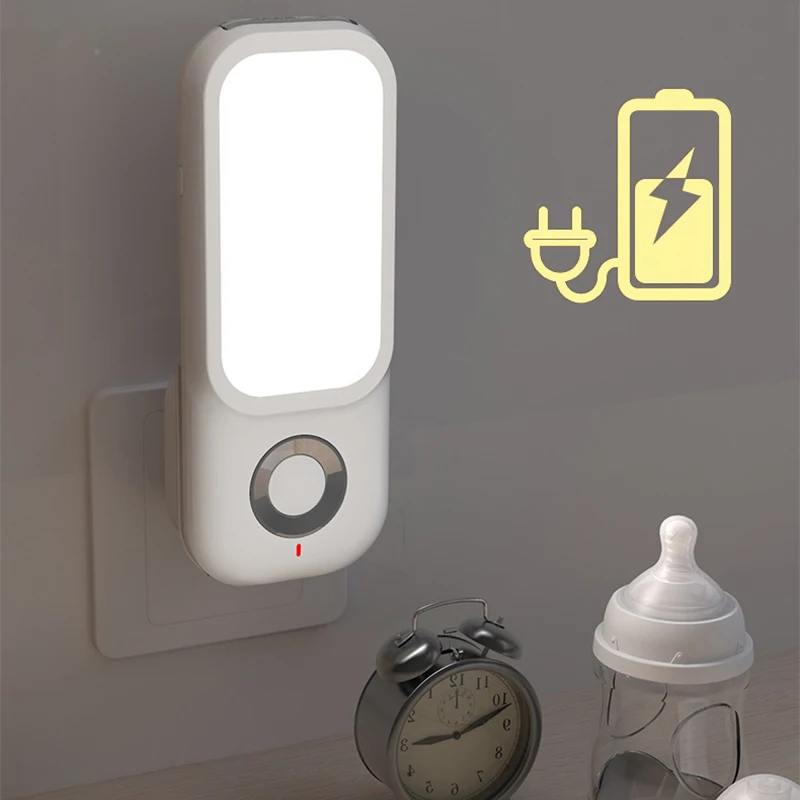 LED Induction Night Light Intelligent Wireless Charging  Plug-In Aisle Corridor Night Bedroom Night Light With Flashlight