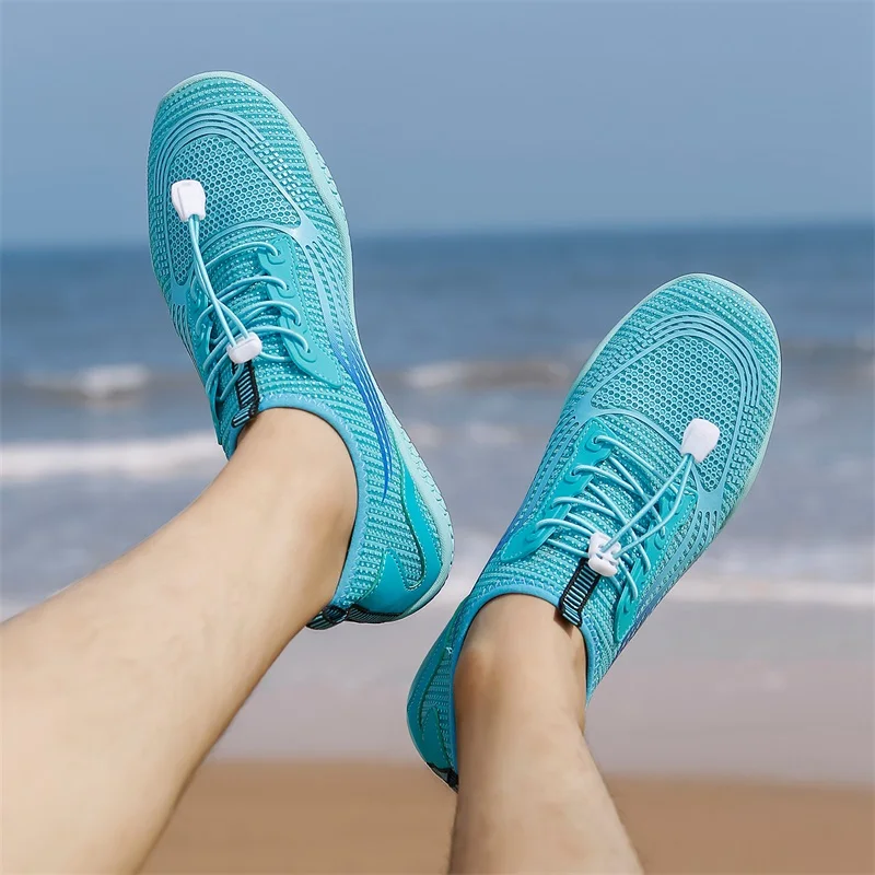 HIKEUP Couple Lightweight Mesh Breathable Outdoor Sports Beach Shoes Running Cycling Travel Casual Swimming Shoes Factory Outlet