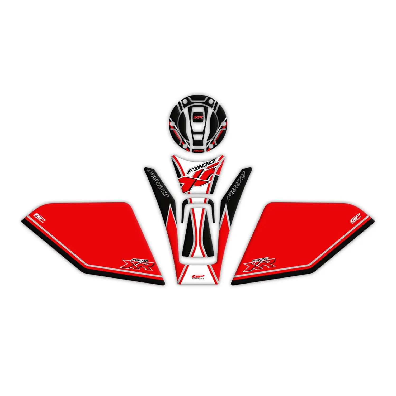 

GP композитная лента для F 900 XR 2021-2022 совместимая с баком, Набор наклеек черно-красного цвета