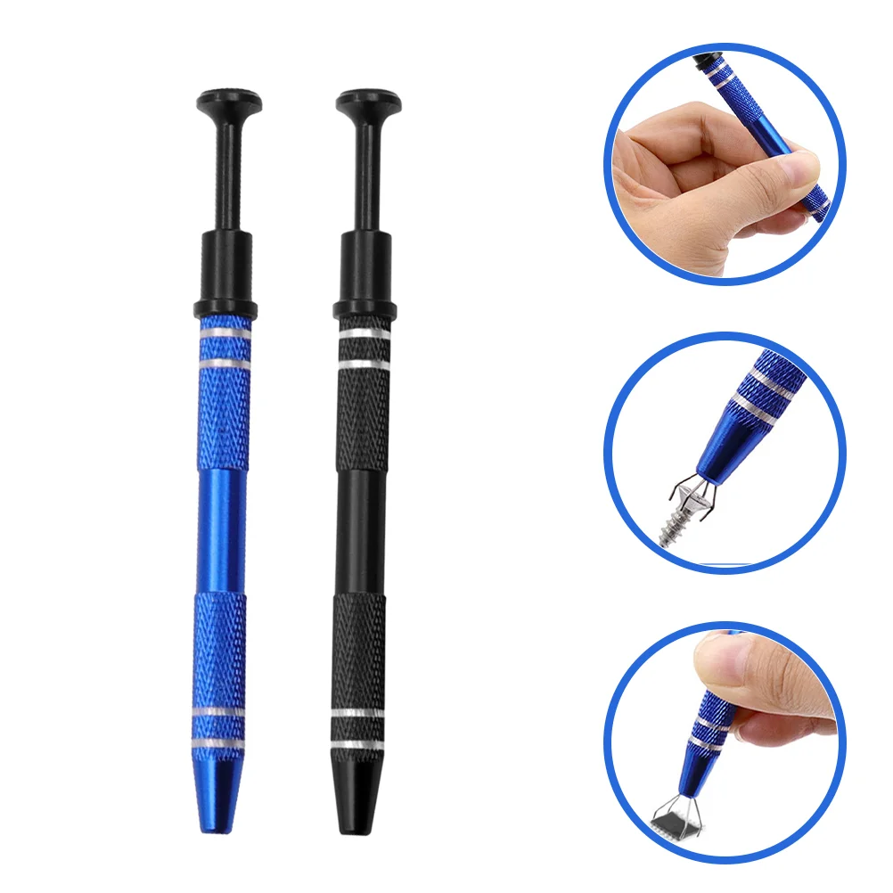 

2 Pcs Extractor 4-jaw Pick-up Tool Precision Tweezers Chip Puller Aluminum Alloy