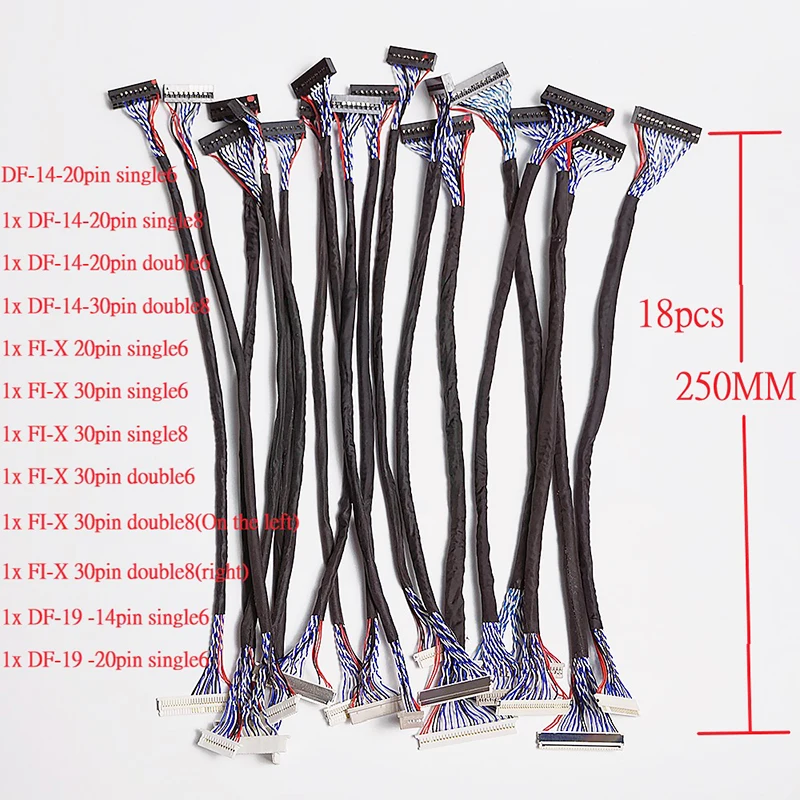 

Common Used Universal LVDS Cable for LCD Display Panel Controller Support 14-26 inch Screen 18pcs/set