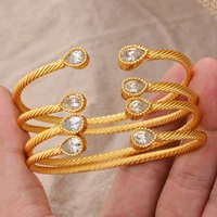 annayoyo dubai bangles female 24k dubai gold color designer bracelets for women luxury ethiopian jewelry bangle