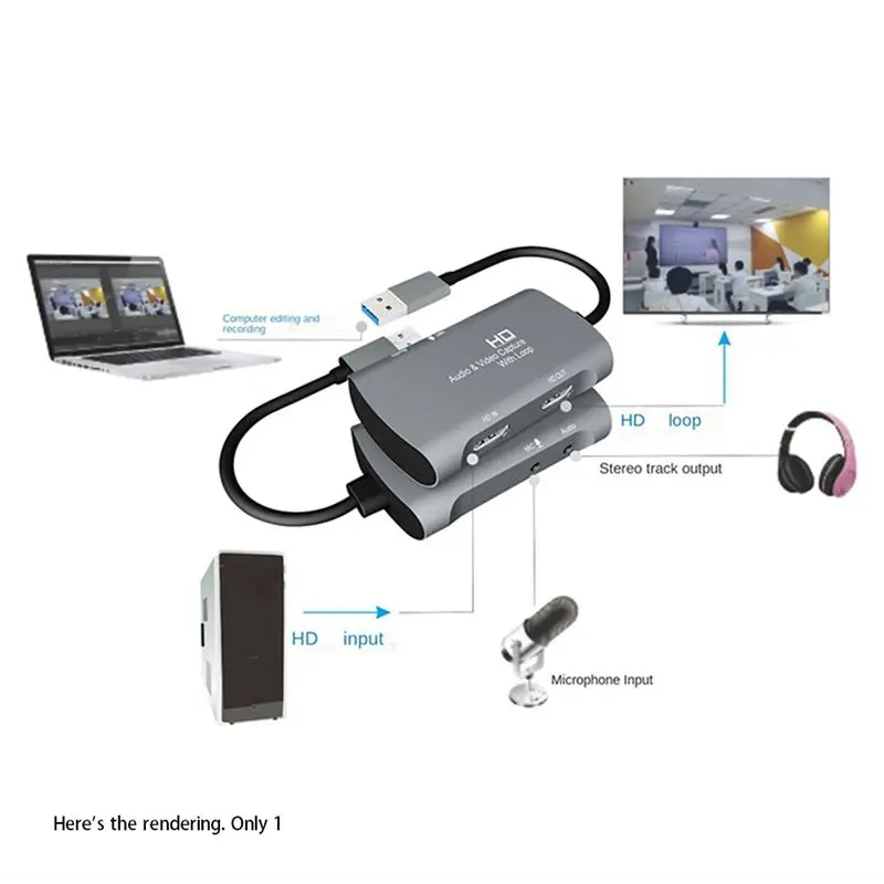 Фото *ABDH 4K 1080P60 Гц Карта видеозахвата HDMI-совместимая с USB-картой видеозахвата, подходящая для записи игр и прямой трансляции №2