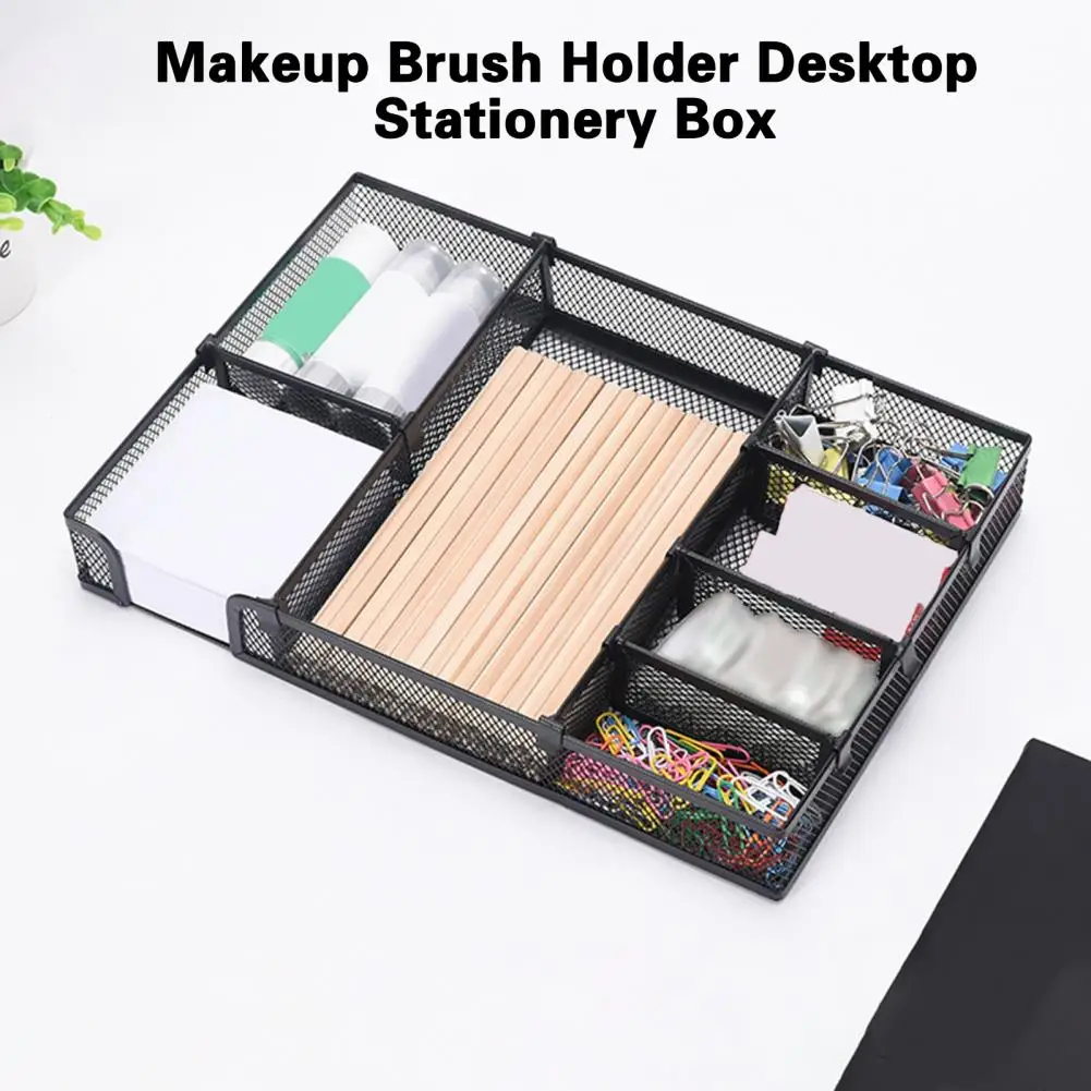 

Desktop Organizer Reusable Home Pen Holder Large Capacity Dressing Table Stationery Storage Box Office Supplies