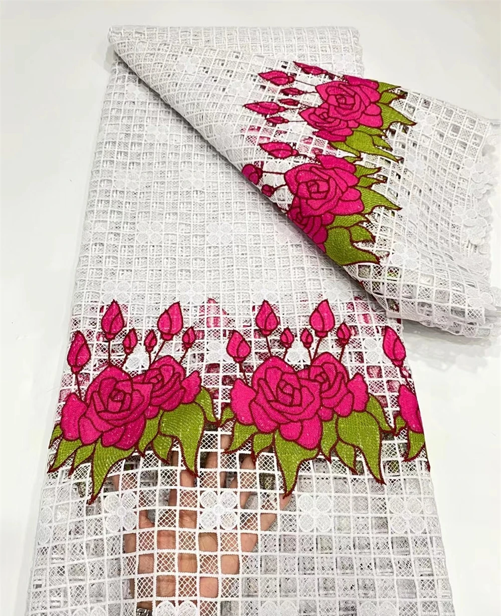 

Nigerian Cord Guipure Lace Fabrics 2022 High Quality Lace French African Milk Silk Lace Fabric 5Yards Wedding Dress