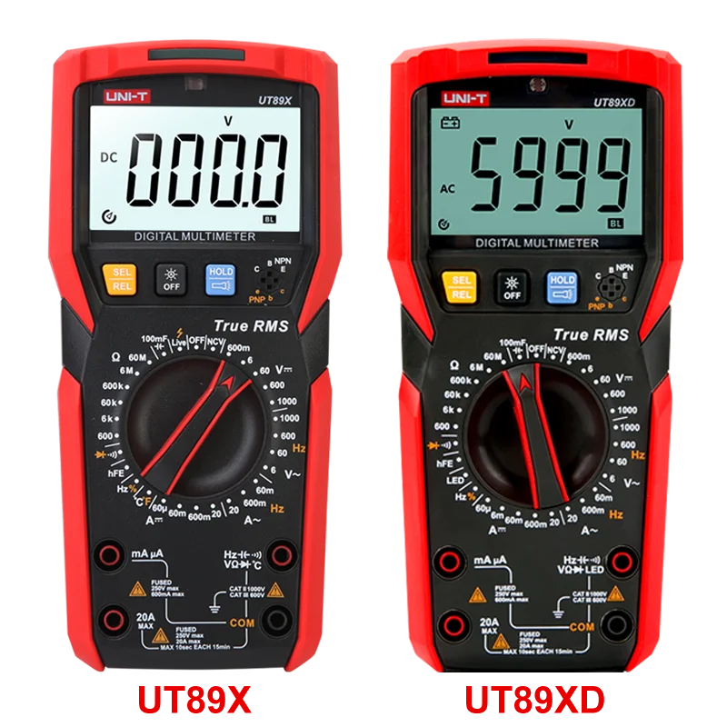 

UNI-T True RMS Digital Multimeter 20A Current Ammeter AC DC 1000V Voltmeter Capacitance Resistance Tester NCV Multimeters