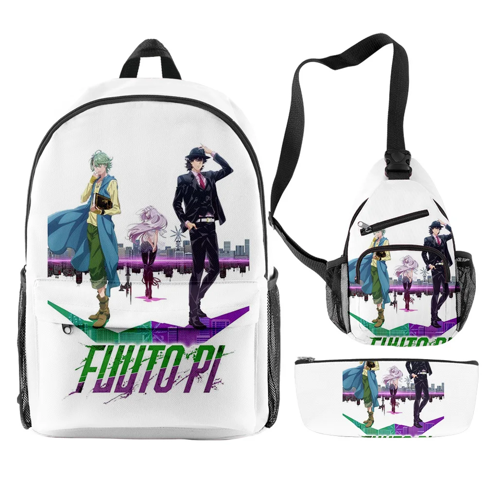 

Creative FUUTO PI-Fuuto Tantei Anime 3D Print 3pcs/Set pupil School Bags Trendy Travel Laptop Backpack Chest Bag Pencil Case