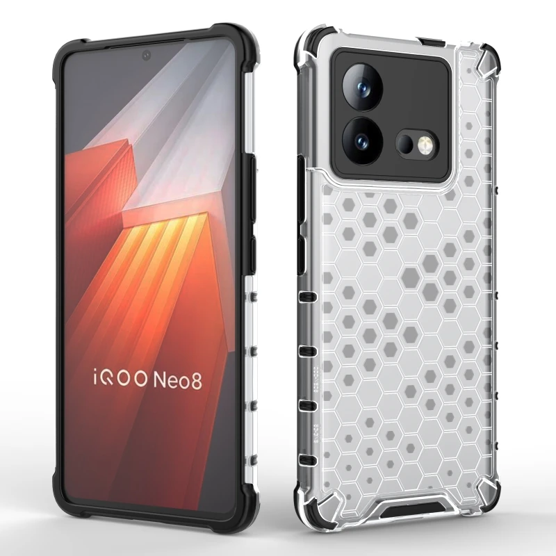 For IQOO Neo8 Pro Case IQOO Neo Neo5 Neo6 Neo7 Neo8 Cover 6.78 inch Shockproof Honeycomb Hard PC Protection Bumper For IQOO Neo8