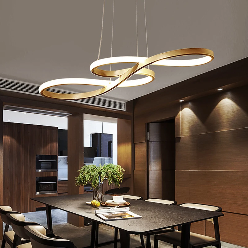 Minimalist Modern LED Chandelier Nordic Led Ceiling Pendant Lamp For Kitchen Dining Room Decor Design Black White Hanging Light