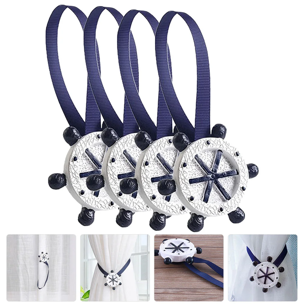 

4pcs Curtain Buckles Curtain Binding Strap Magnetic Curtain Tiebacks Resin Curtain Buckles Curtain Fixing Buckles