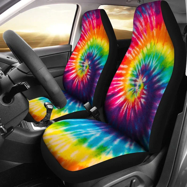 

Tie Dye Swirl Pattern Car Seat Covers Pair, 2 Front Seat Covers, Car Seat Covers, Seat Cover for Car, Car Seat Protector, Car Ac