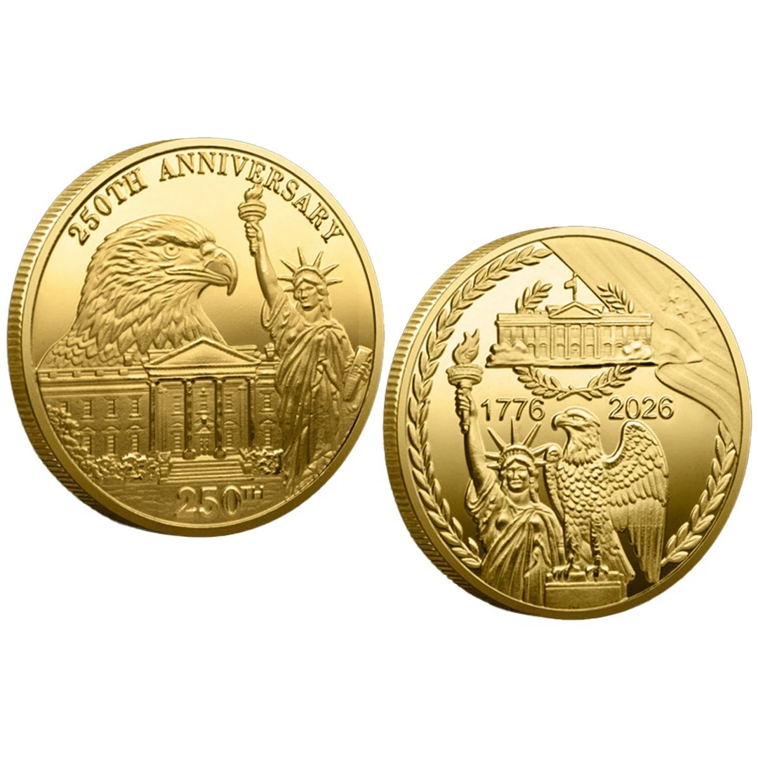 

Gold Plated United Statue of Liberty and The White House Commemorative Coin 1776-2026 250th Anniversary Souvenir Coin