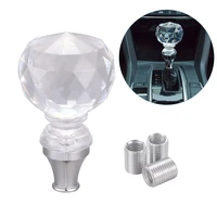transparent acrylic diamond style car gear stick shift knobs lever shifter handle fit for manual automatic transmission car
