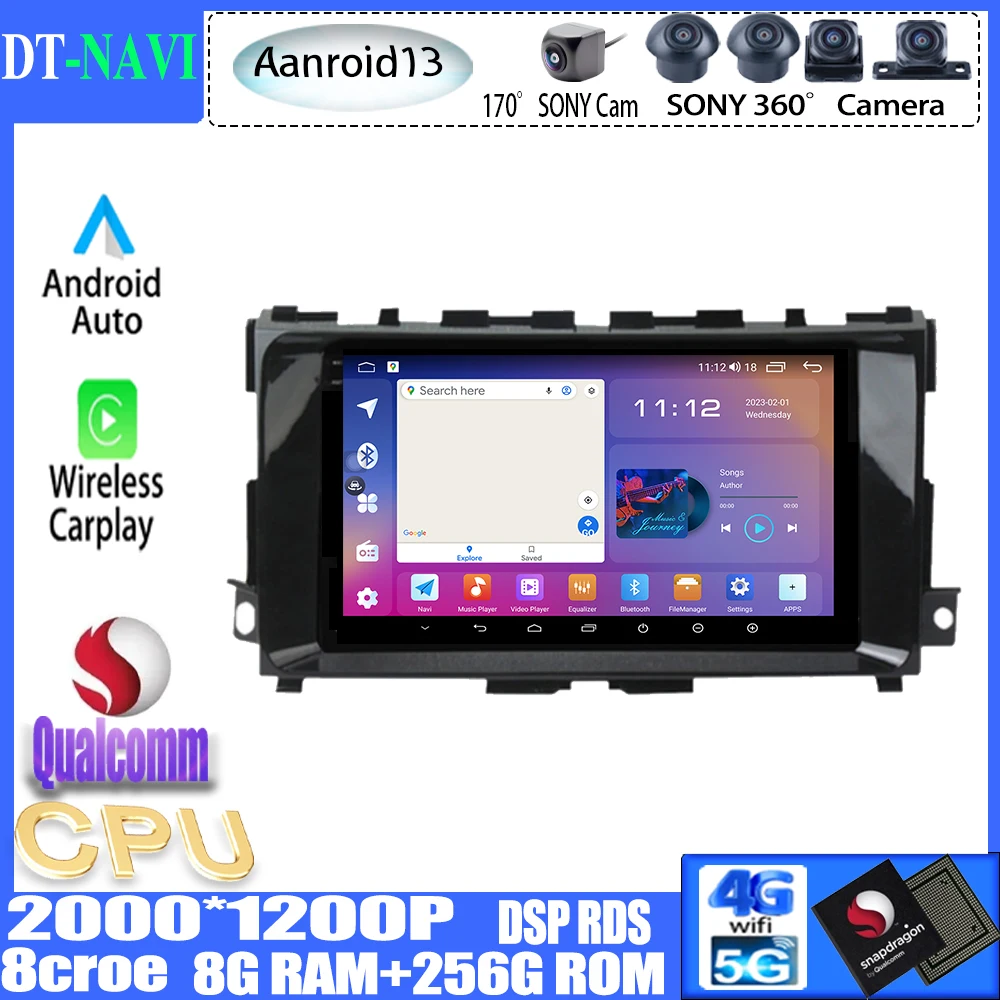 

Автомобильная Мультимедийная система Qualcomm Android13 для Nissan Teana 3 Altima 5 L33 2013-2020, с GPS, встроенным Carplay, Wi-Fi, 4G