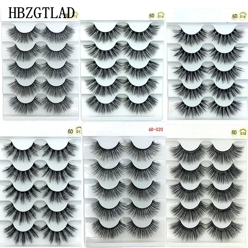 

NEW2023 5 pairs 3D mink false eyelashes natural makeup eyelash extension long cross volume soft fake eye lashes winged faux cils