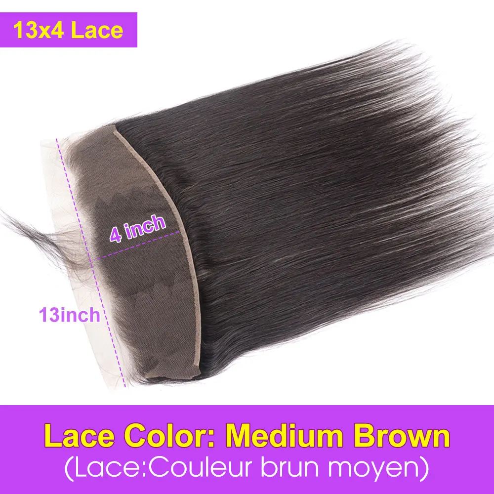 Cranberry Hair Straight Lace Closure 13x4 Swiss Lace Closure 100% Remy Human Hair Free Part Medium Brown 13x4 Lace Frontal