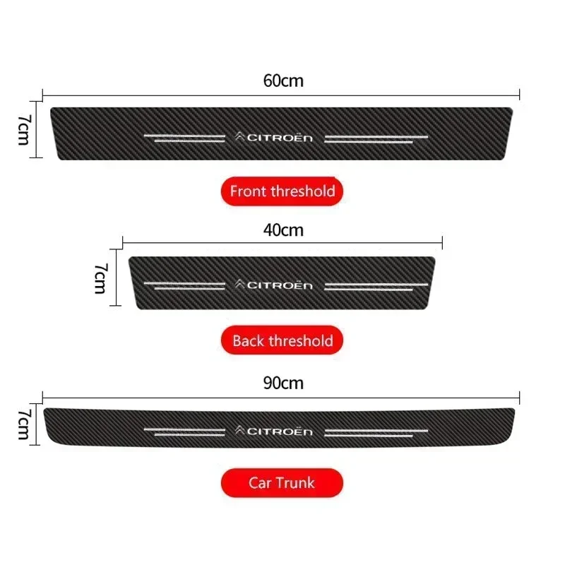 Защитная наклейка на порог автомобиля для Citroen C4 C3 C5 C1 DS3 DS4 Berlingo C-CROSSER C-ELYSEE JUMPY Picasso