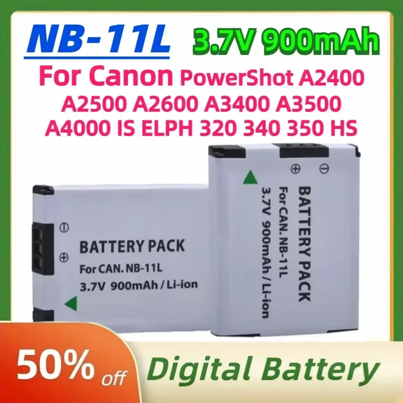 Фото Цифровая батарея NB-11L NB-11LH 3.7V 900mAh для Canon PowerShot A2400 A2500 A2600 A3400 A3500 A4000 IS ELPH 320 340 350 HS №1