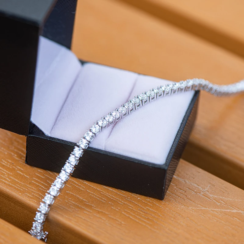 RAPRGOLD браслеты из стерлингового серебра 925 пробы круглой огранки 3 мм циркон и