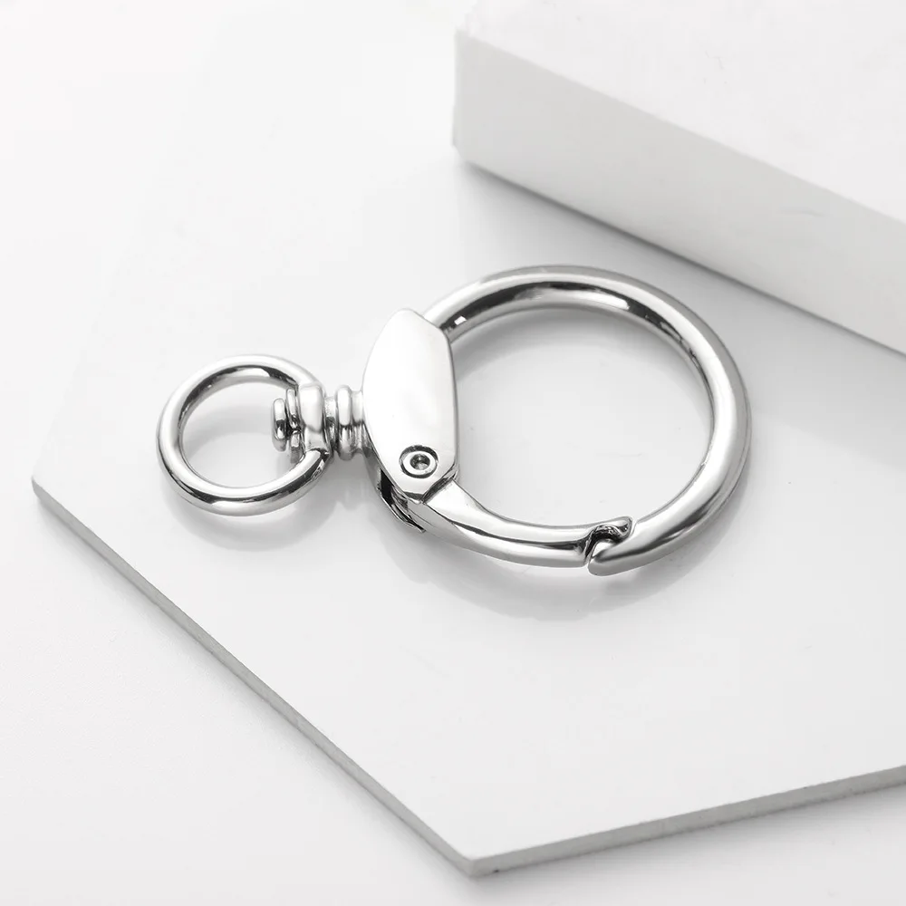 1/2/3pcs Rotatable Ring Spring Clasps Openable Round Carabiner Keychain Bag Clips Hook Dog Chain Buckles Connector DIY Jewelry
