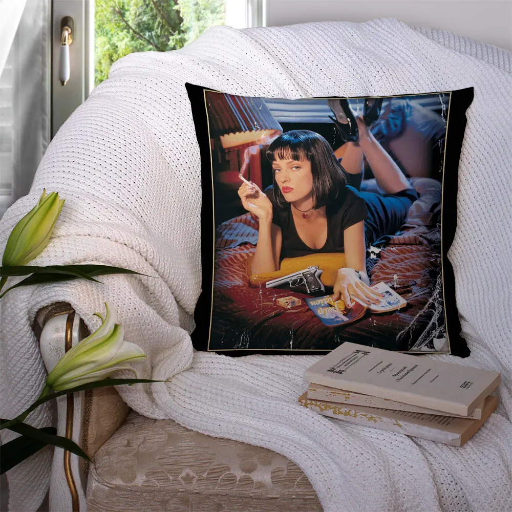 

Custom Pulp Fiction Square Pillowcase Polyester Linen Velvet Printed Zip Decor Pillow Case Car 22119-02