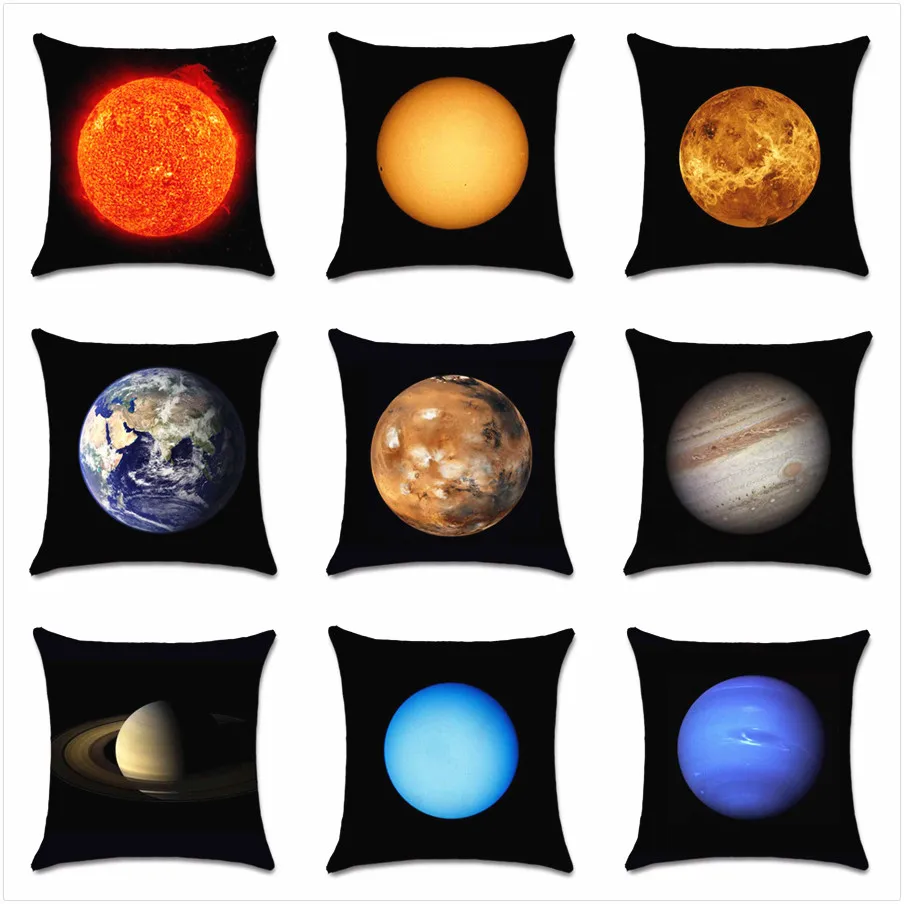 

Eight Planets of The Solar System for Kids Gift Printed Cushion Cover Chair Seat Sofa Decoration Home Friend Present Pillowcase