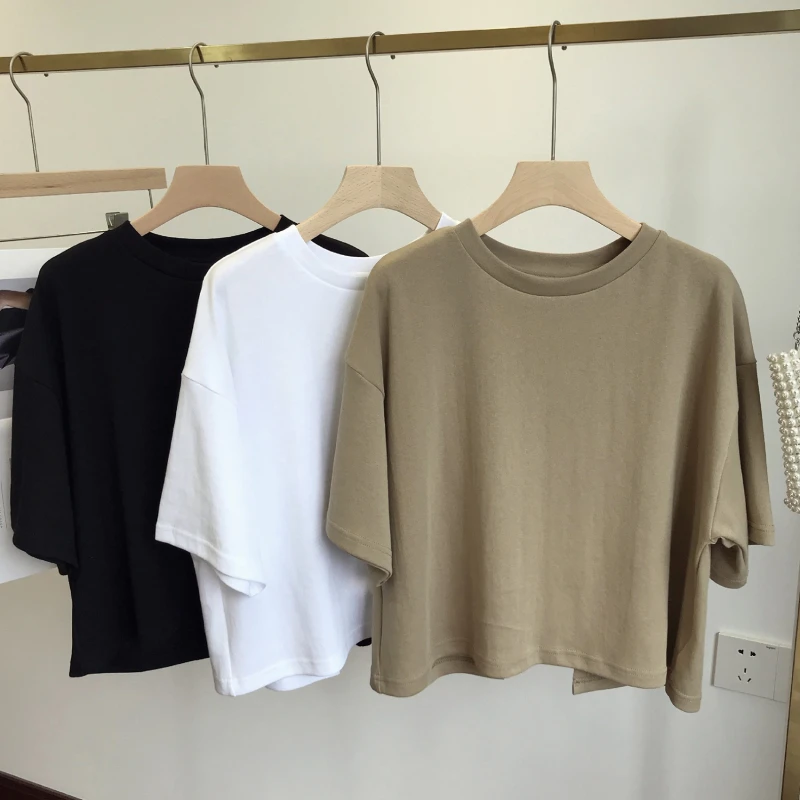 

Short Sleeve T-shirts Women Design Hollow Out Cool Sexy Solid Cropped Summer New Casual Hip Hop Korean Style