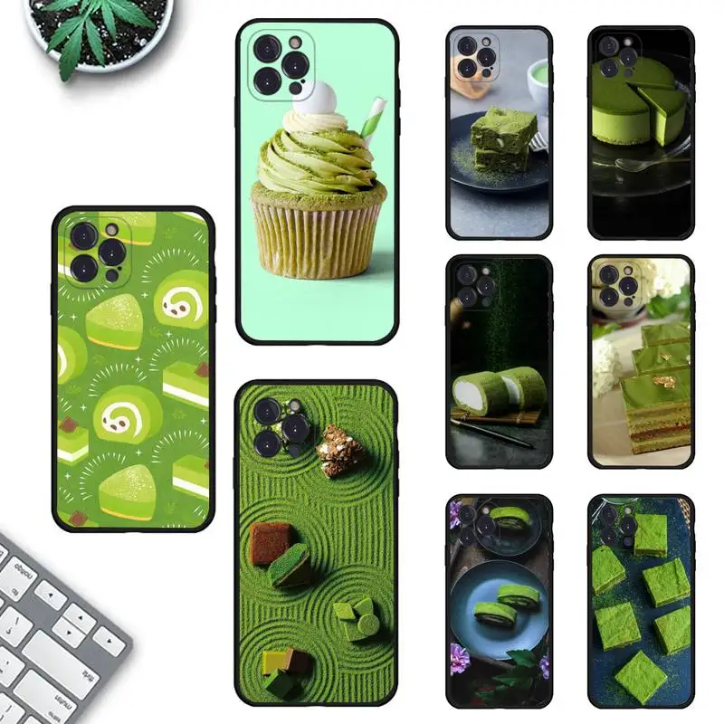 

Matcha Cake Phone Case For iPhone 14 11 12 13 Mini Pro Max 8 7 6 6S Plus X SE 2020 XR XS Funda Case