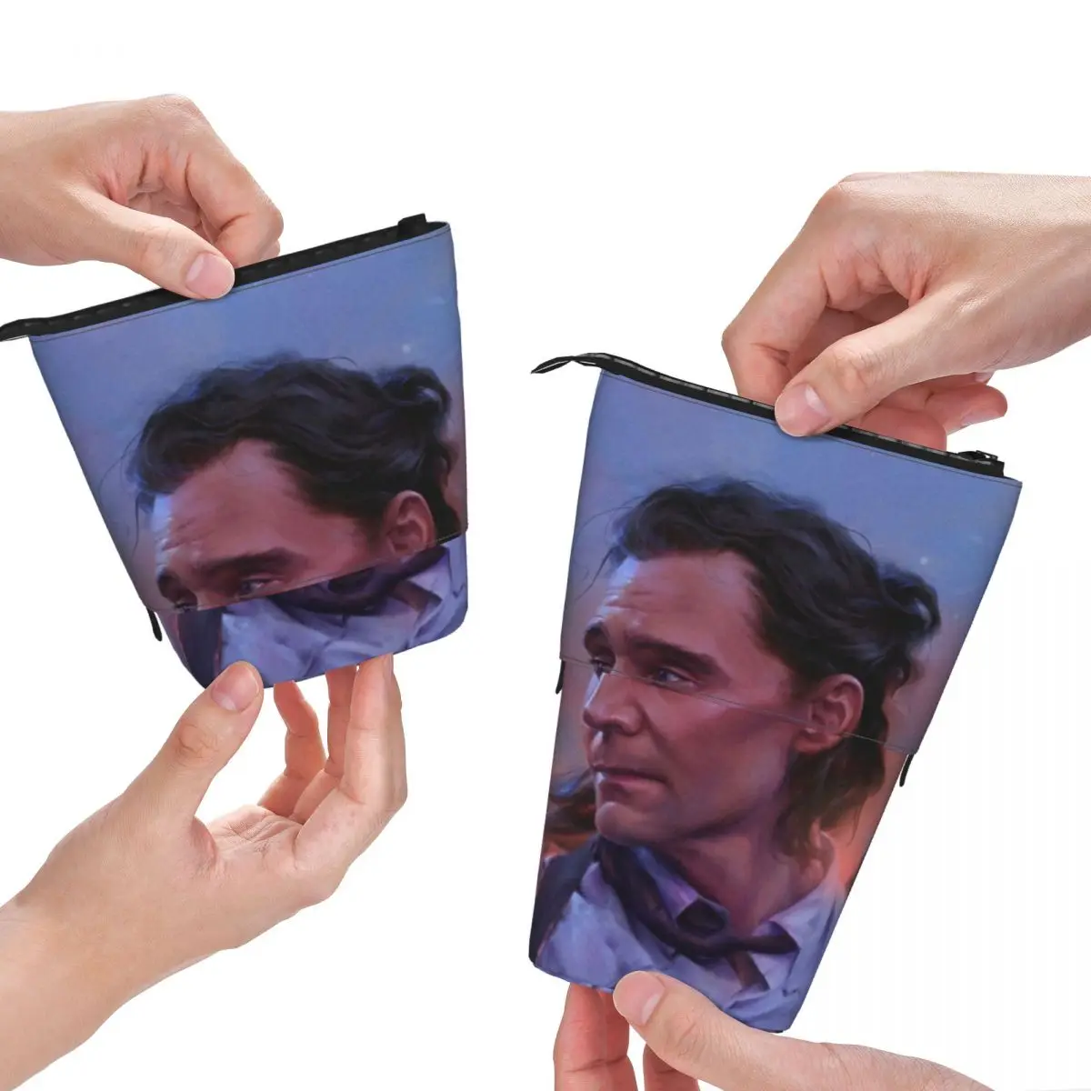 

Tom Hiddleston Fold Pencil Case Art Actor Vintage Standing Pencil Box Back to School For Teens Pen Pouch