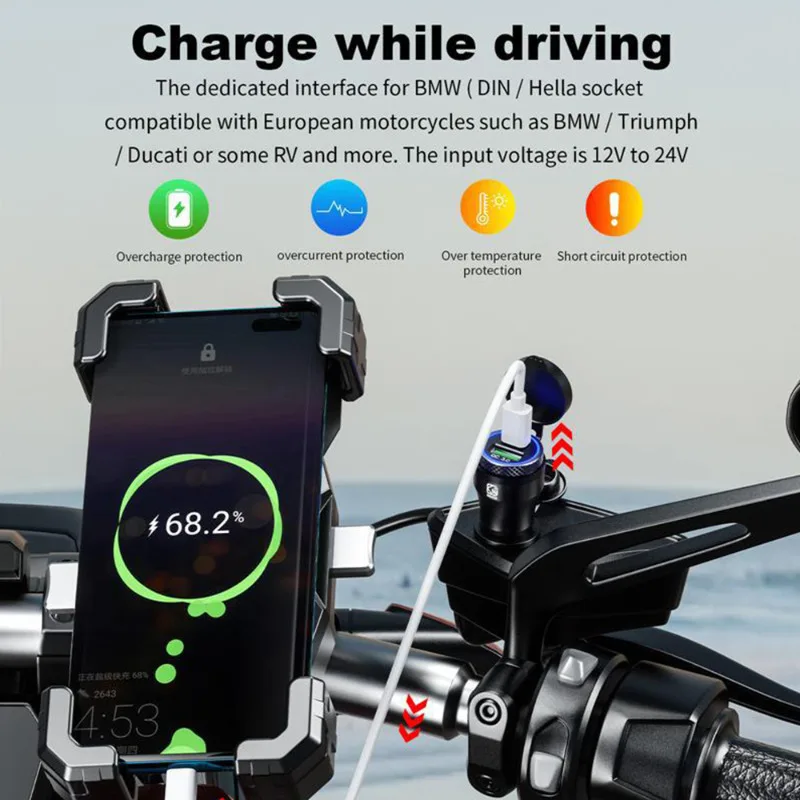 Алюминиевое Автомобильное зарядное USB-устройство 30 Вт PD Type-C и QC 3 0 адаптер для