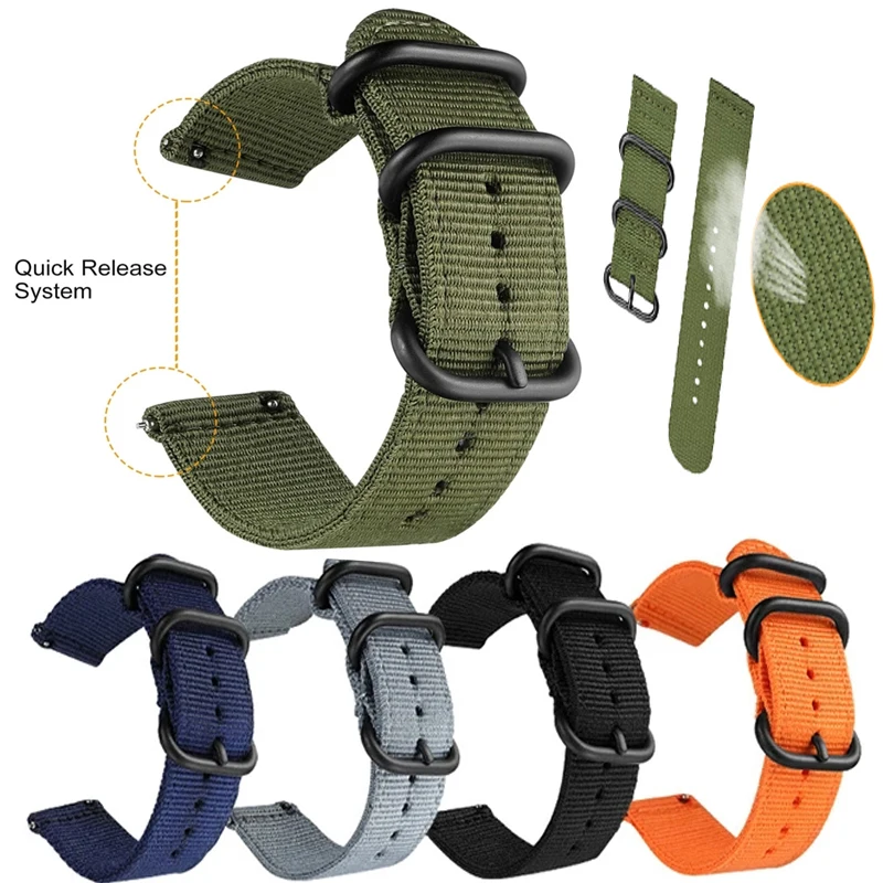

Watch Band 22mm Nylon Canvas Strap For Huawei GT 2 GT3 GT2 Pro 2E Watch Strap Replacements Honor Magic 1 2 46mm Watch Mens Strap