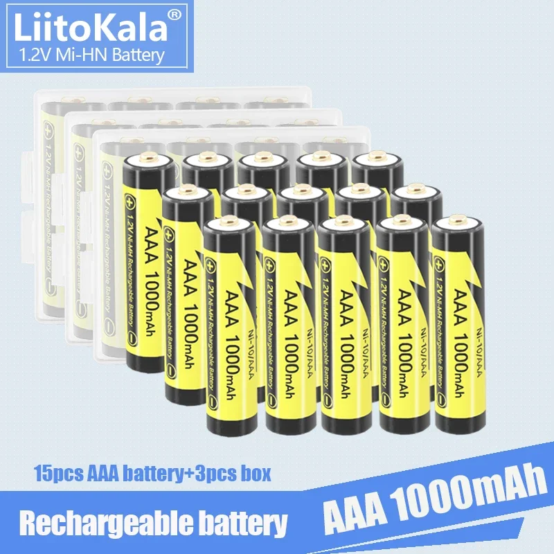 Аккумуляторы LiitoKala AAA 1 2 в 1000 мА · ч 3 а с держателем