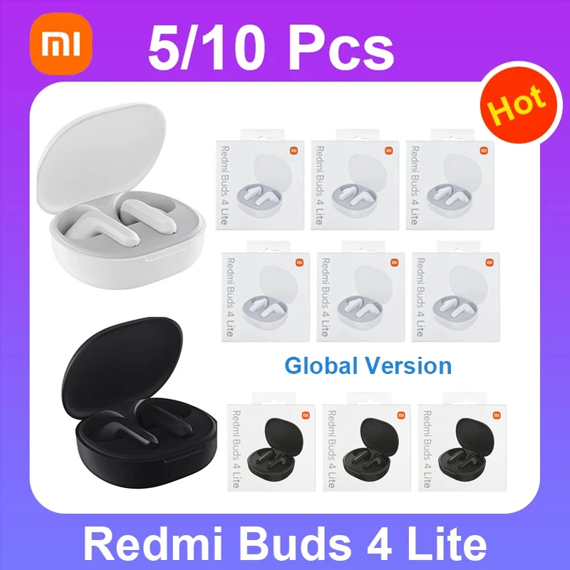 TWS-наушники Xiaomi Redmi Buds 4 Lite с поддержкой Bluetooth 5,3, 5/10 шт.