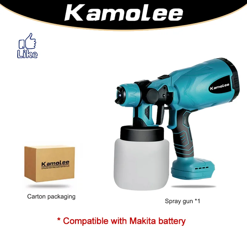 

[No Battery + Carton]Kamolee 800ml Cordless Electric Paint Spray Gun Household Disinfection Sterilization Portable Sprayer