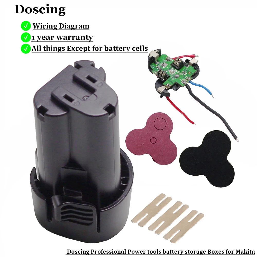 Аккумулятор Doscing BL1013 пластиковый чехол печатная плата для MAKITA 194550-6 194551-4 BL1014