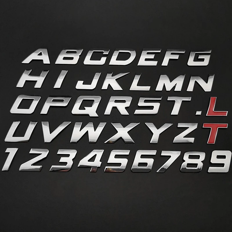 

Итальянский 3D металлический 25 мм автомобильные буквы алфавита эмблема цифры хромированная наклейка с буквами на багажник эмблема для Ford Toyota Hyundai