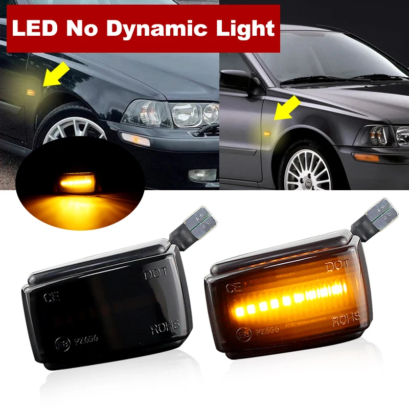 

2 шт. боковые габаритные фонари, светодиодные указатели поворота, динамические фонари для Volvo 240 260 262 740 760 780 850 940 960 C70 V40 V70 V90 S40 S70 S90