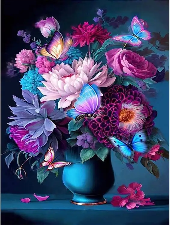 Вышивка крестиком ручной работы вместо индивидуального настенного цветочного