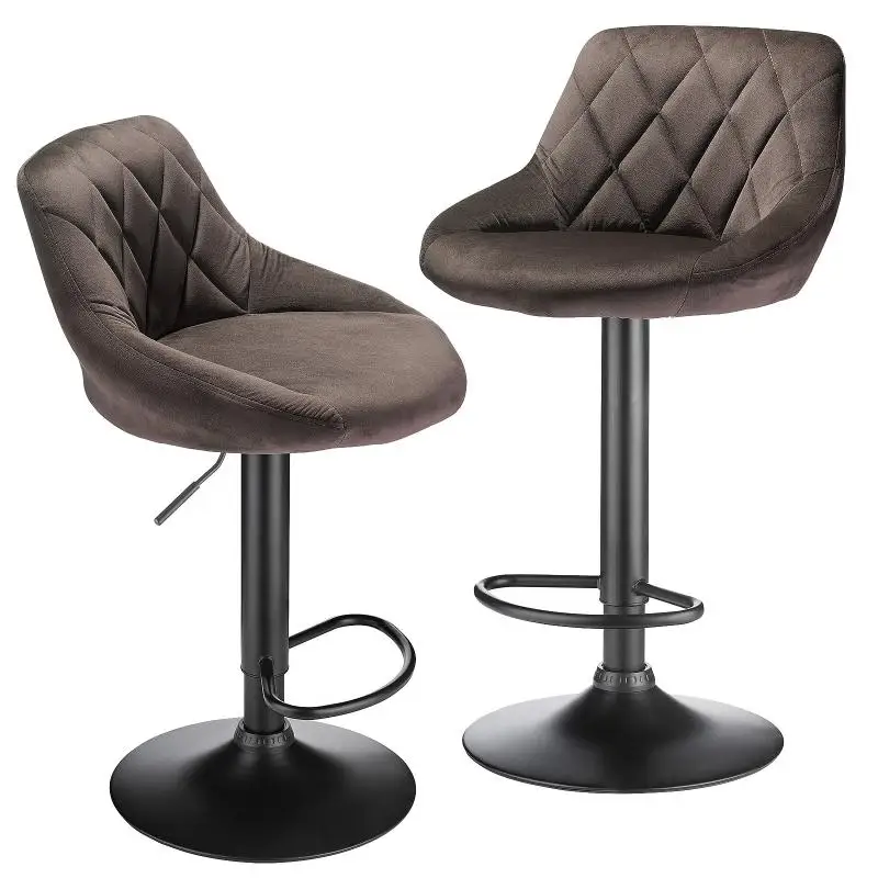 

Бархатные вращающиеся бархатные стулья, регулируемые по высоте пневматические стулья для паба, стулья HWC, 2 шт./комплект